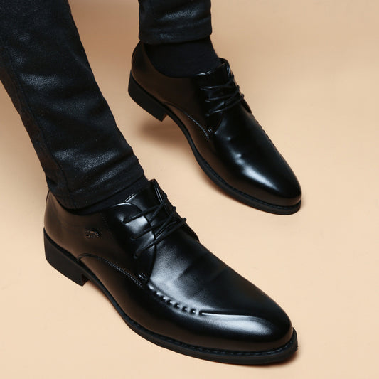Men's Height Increasing Insole Genuine Breathable British Trendy Men's Business Leather Shoes