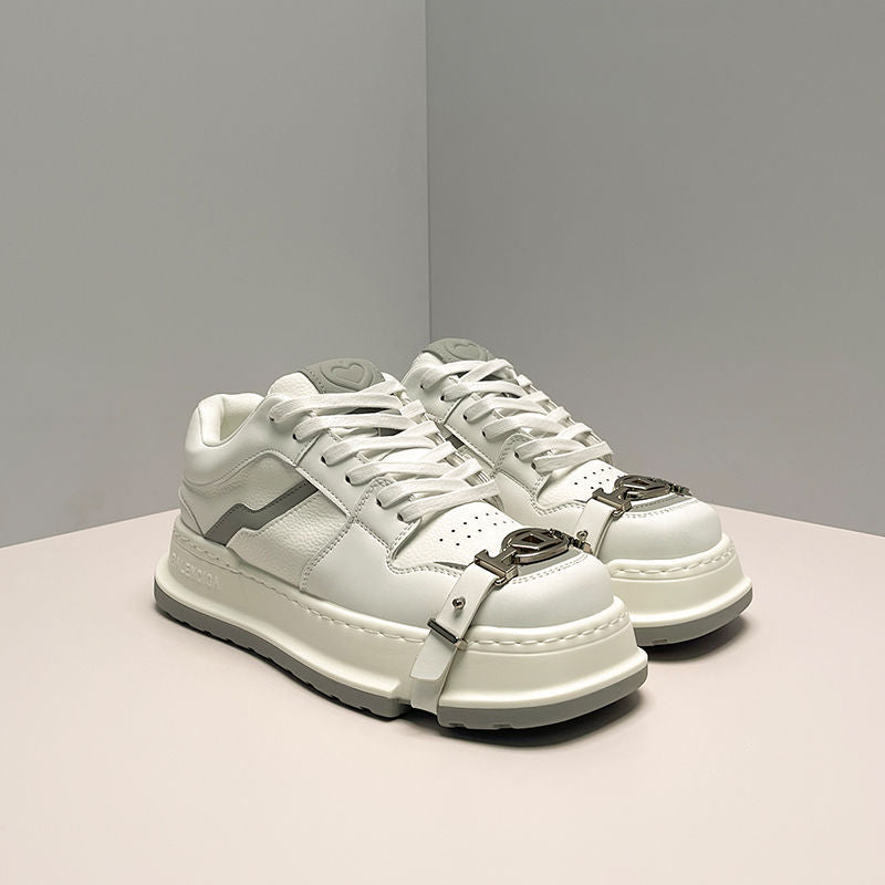 Women's & Men's Sense White Square Toe Board Stylish Sneakers