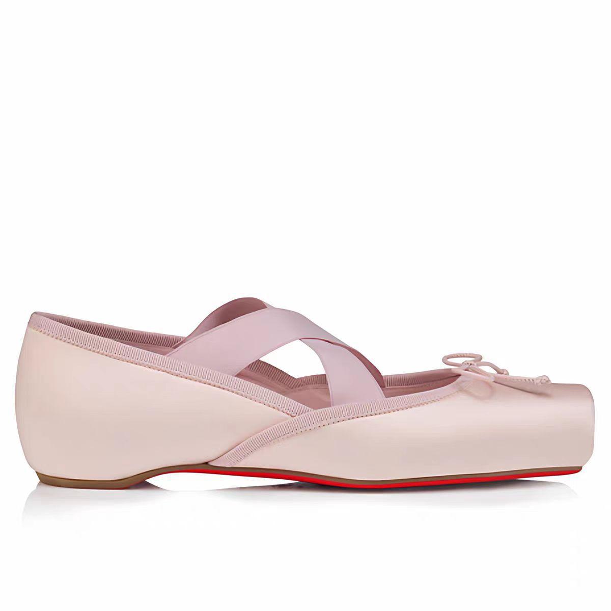 Women's Size Square Toe Flat Ballet Bow Bandage Men's Shoes