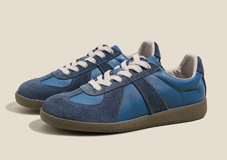 Women's Aircraft Head Cowhide German Training Board Color Women's Casual Shoes