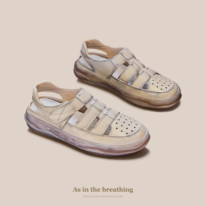 Women's Genuine Retro Breathable Summer Hollowed Toe Sandals