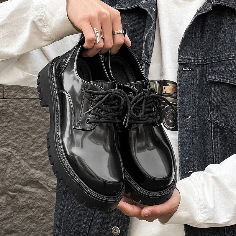 Men's Small Large Size British Style College Vintage Black Series Men's Business Leather Shoes