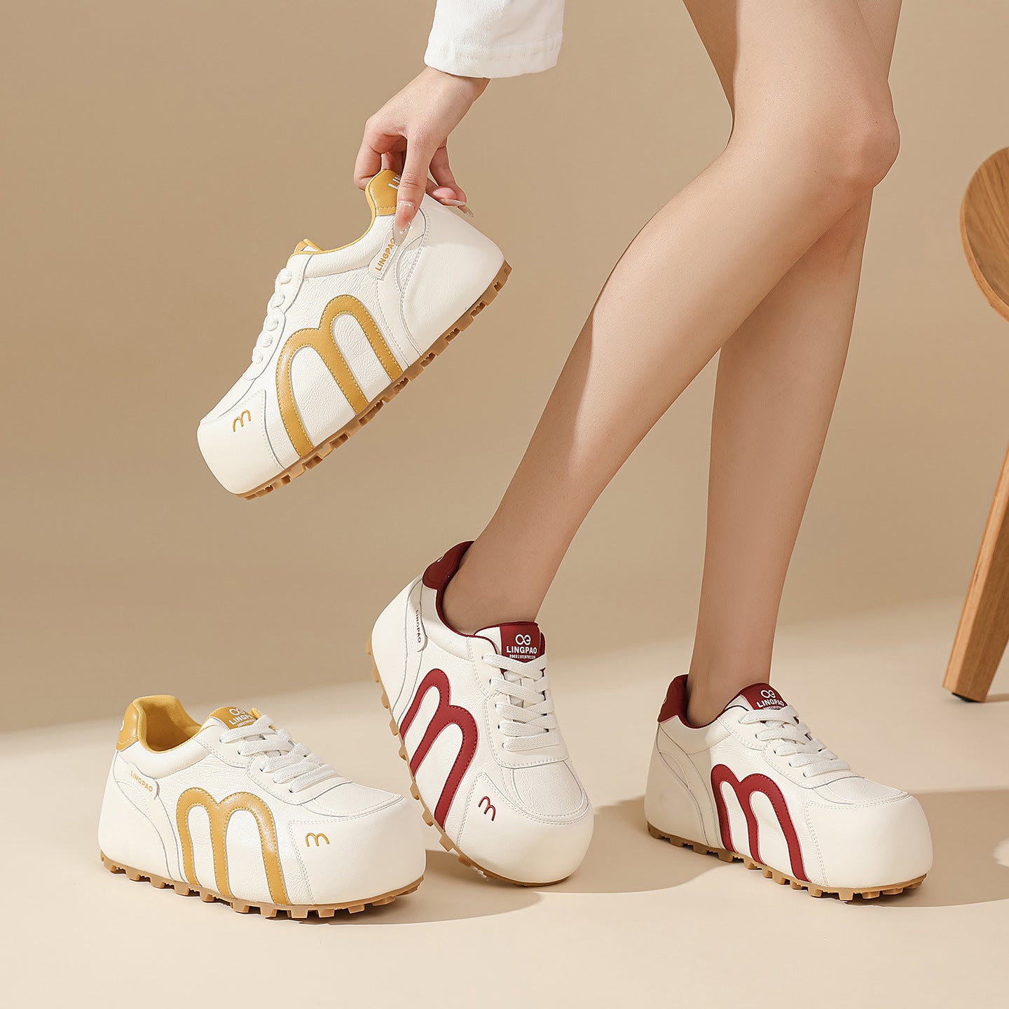 Women's Spring Height Increasing Insole Color Matching Fashion Daily Simple Women's Casual Shoes