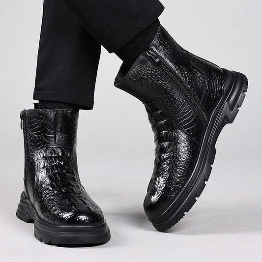 Men's Winter Genuine Cotton Warm Wool Short Snow Boots