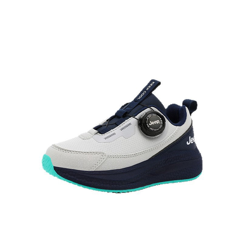 Children's Rotary Button Breathable Shock Absorption Running Casual Shoes