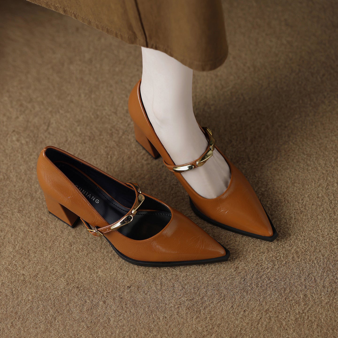 Women's Sheepskin High-grade Shallow Mouth Pumps Not Tired Feet High Women's Fashion Shoes