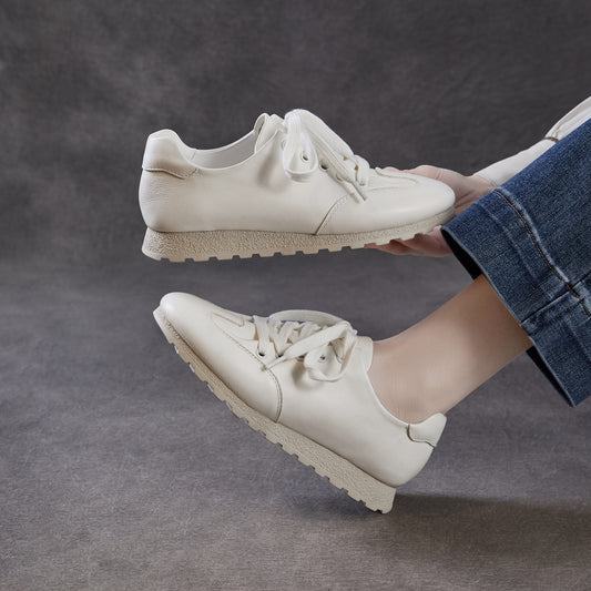 Women's Spring Lightweight Lace Up Real Sports Flat Women's Casual Shoes