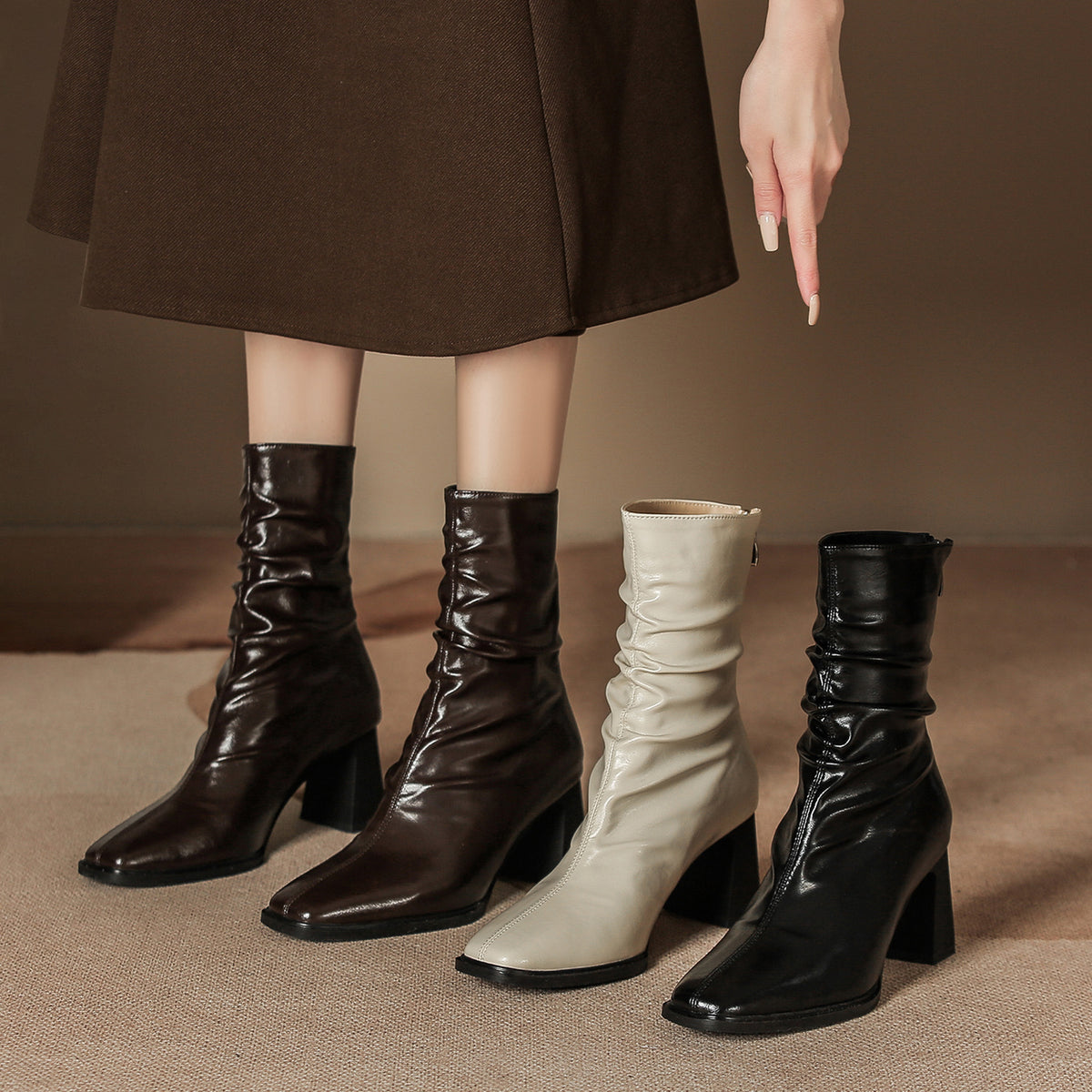 Women's Pile Style High Fleece-lined Vintage French Boots
