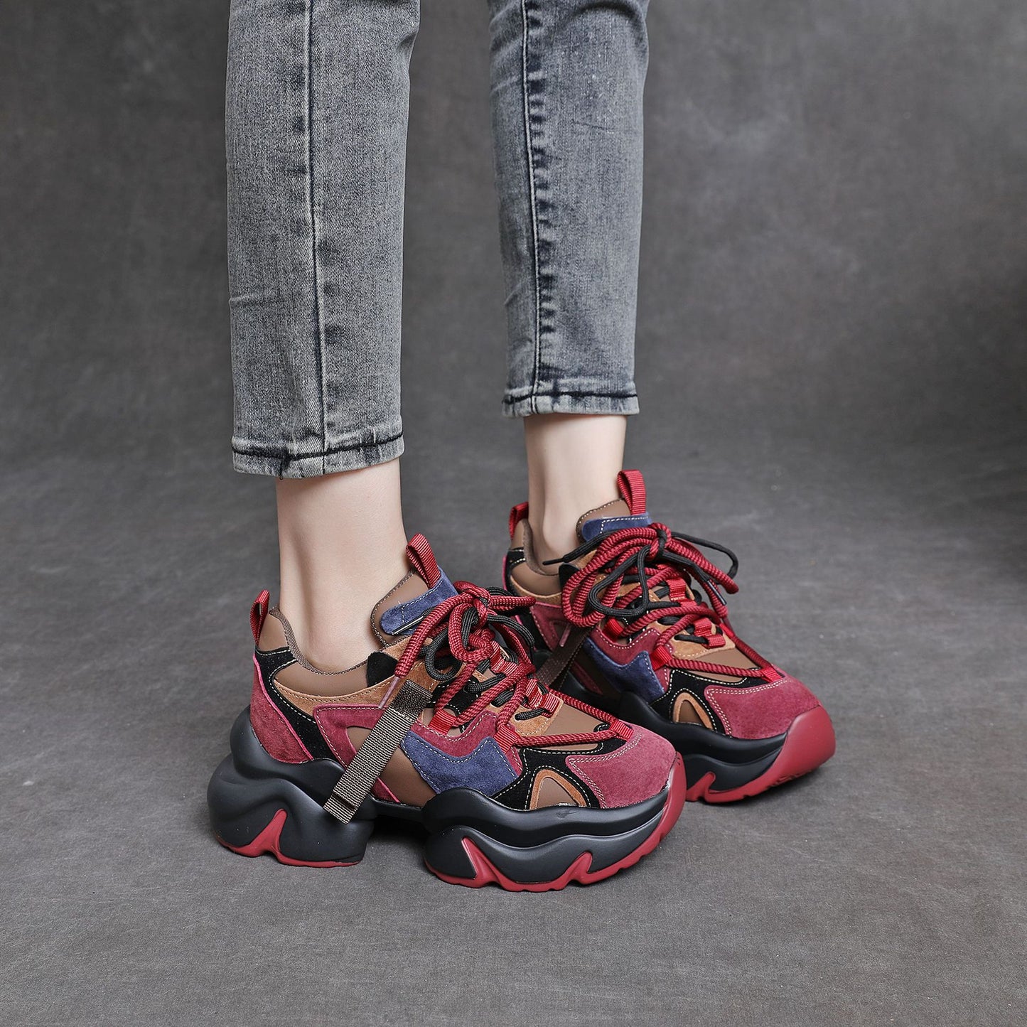Women's Muffin Platform Dad Spring Super Popular Small Women's Casual Shoes