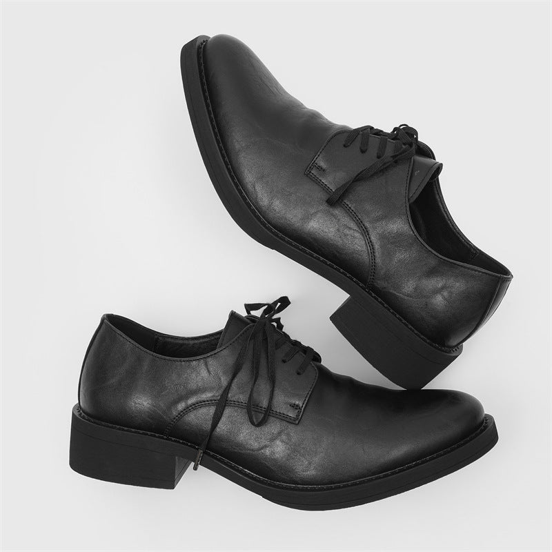 Men's Business Formal Soft Black Bottom Surface British Leather Shoes