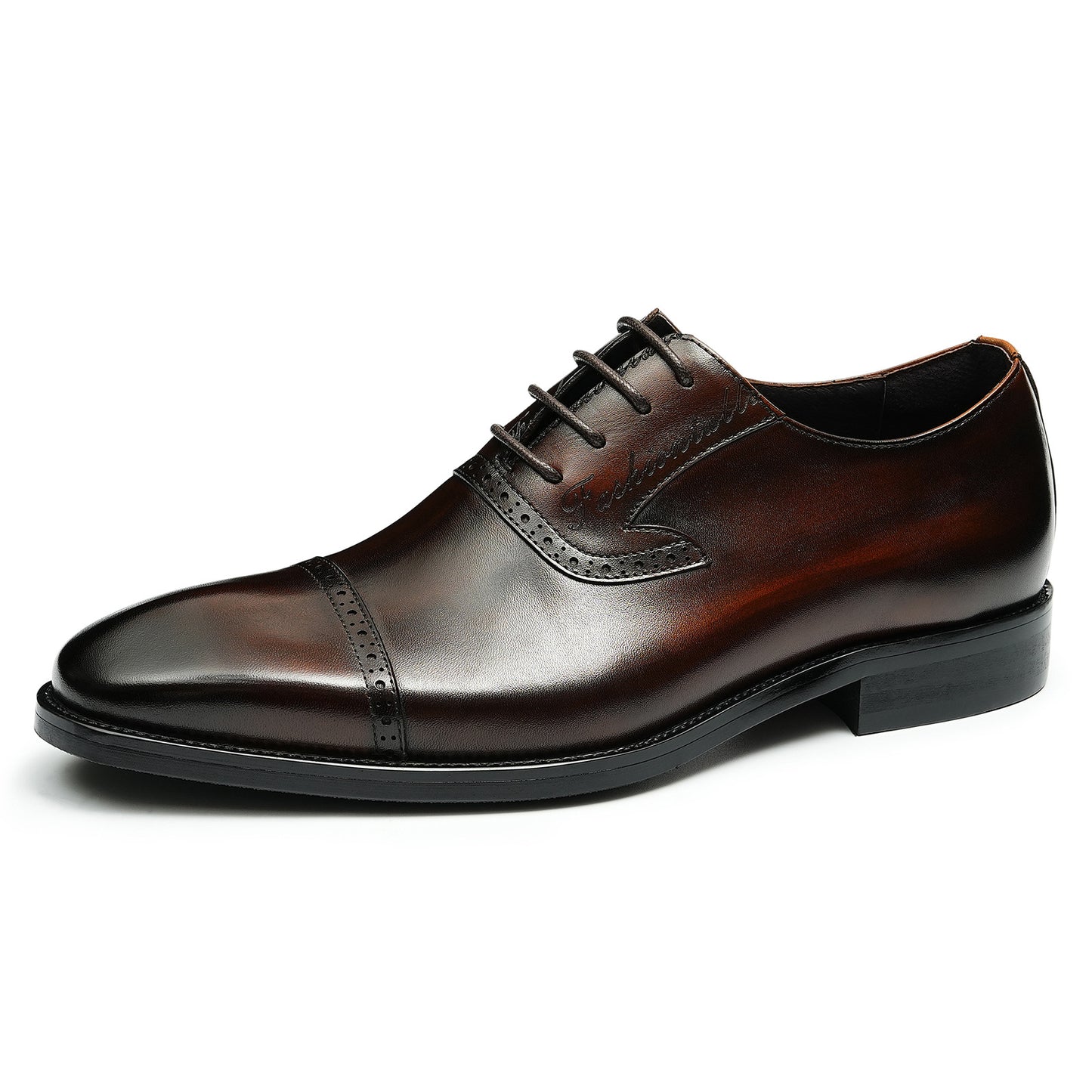 Men's Oxford First Layer Comfort Cowhide Carved Three Leather Shoes