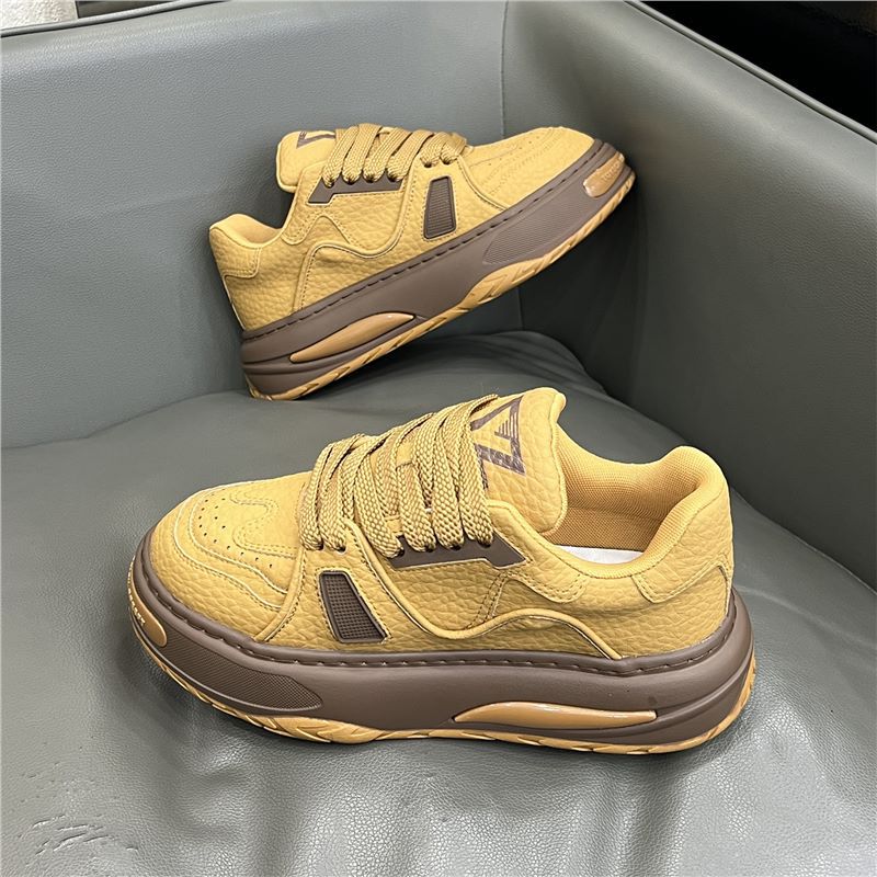 Men's Low-cut Genuine White Dad Platform Sports Casual Shoes
