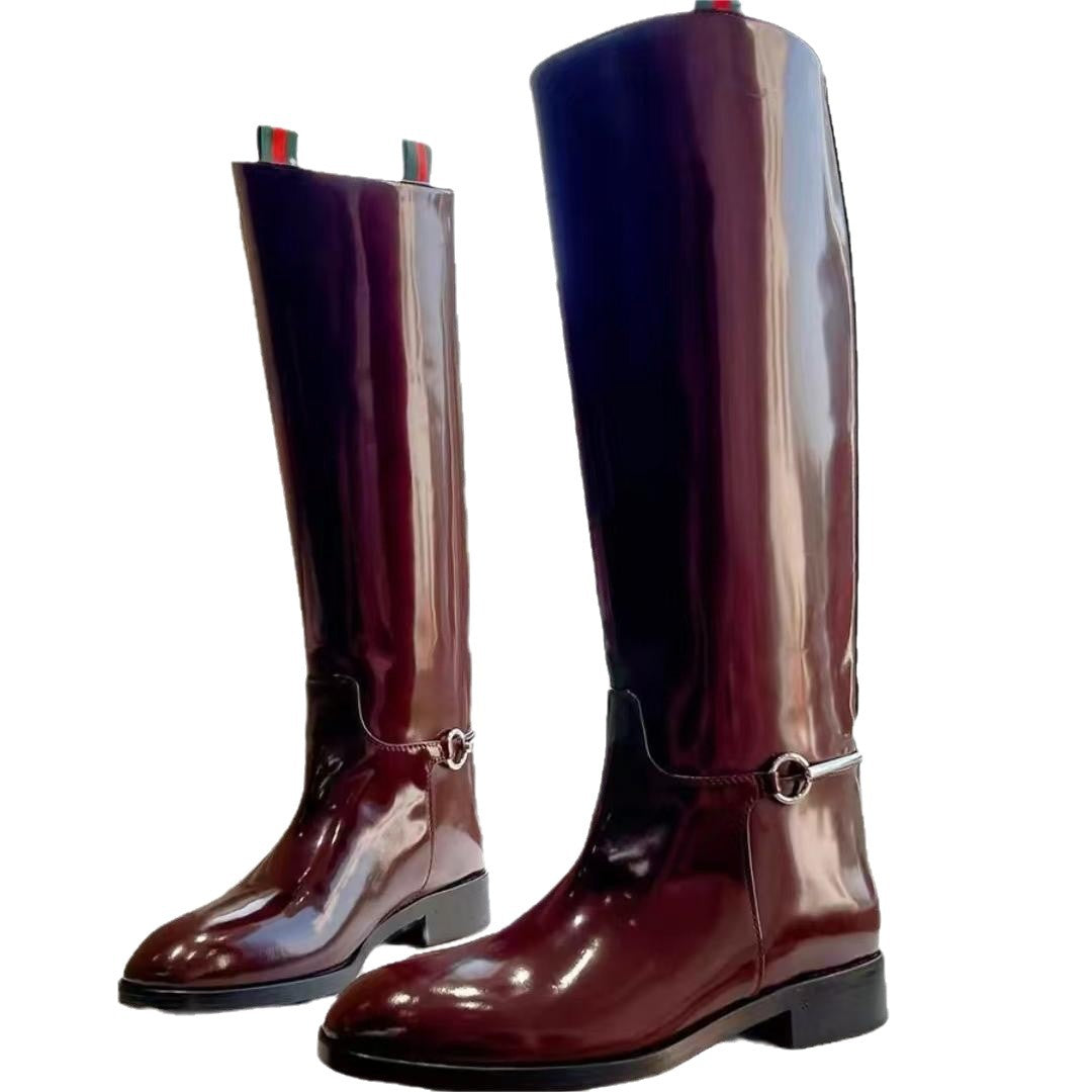 Women's Riding Handmade Model Style Flat Long Women's Leather Boots