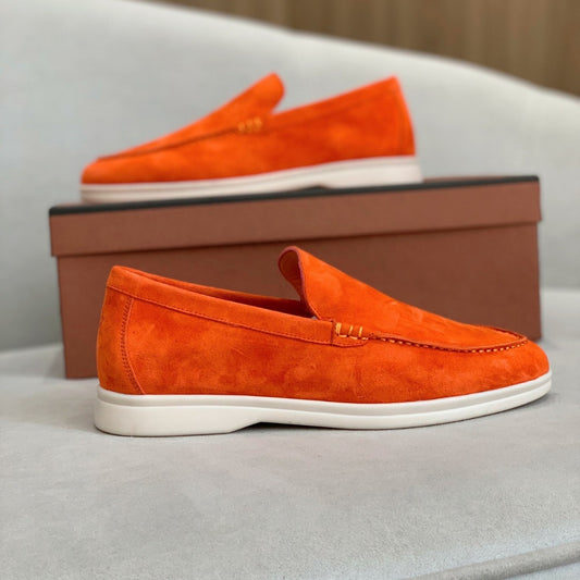 Women's & Men's Beef Tendon Soft Bottom Slip-on Suede Loafers