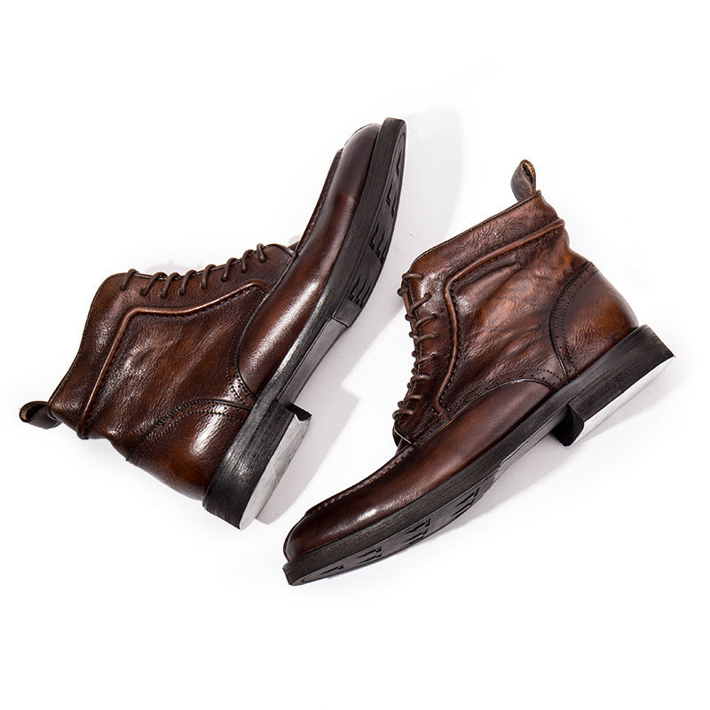Men's Elegant Martin Working Cowhide Retro Boots