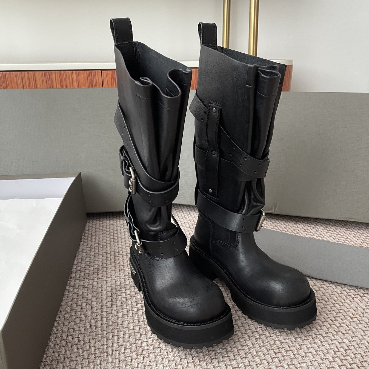 Women's & Men's High Quality Paris Venom Martin For Couple Breasted Genuine Boots