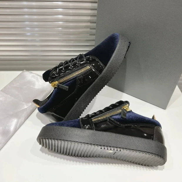 Women's Sports Trendy Double Zipper Design Round Women's Casual Shoes
