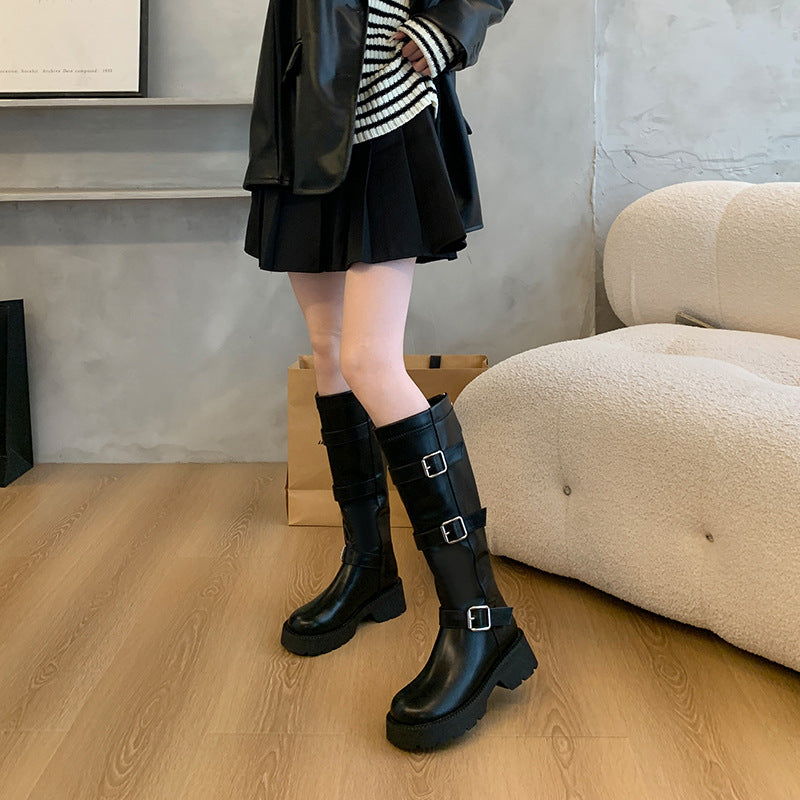 Women's Circumference Thick Leg Knight Bottom High Boots
