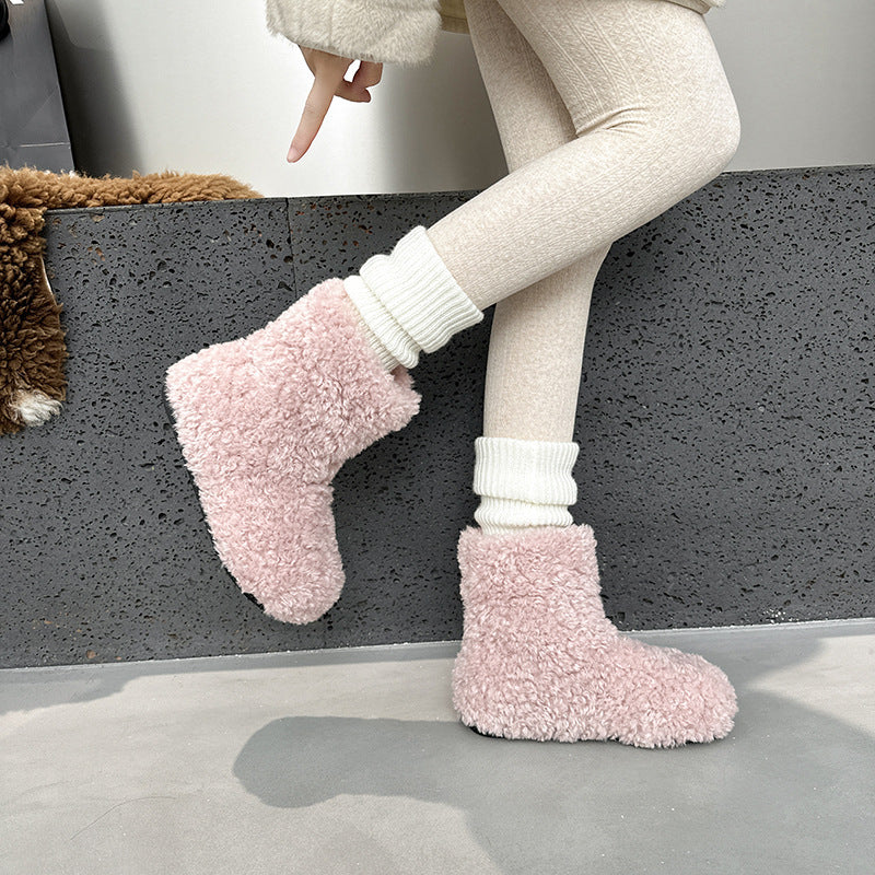 Women's Invisible Height Increasing Insole Trendy Warm Winter Fleece-lined Fluffy Short Women's Snow Boots