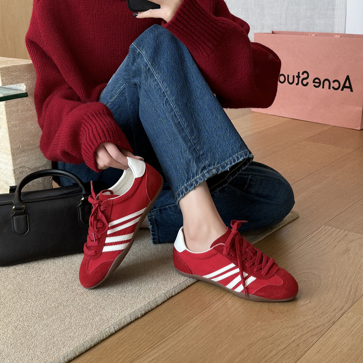 Women's German Training Flat Bottom Lightweight Soft Sole Women's Casual Shoes