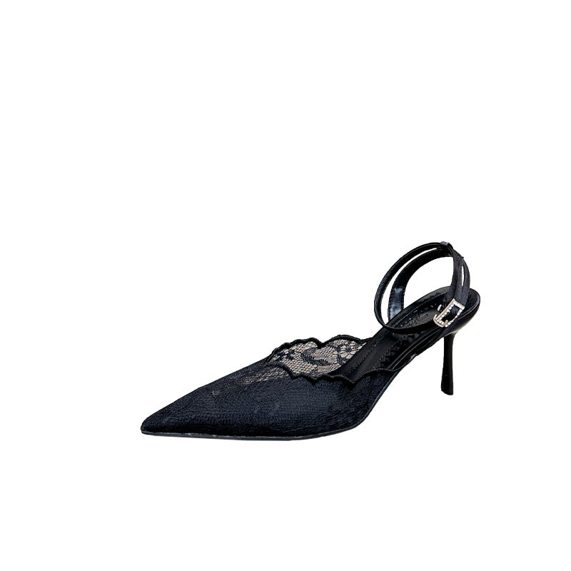 Spring Pointed Toe Stiletto Temperament Slimming French Sexy Heels