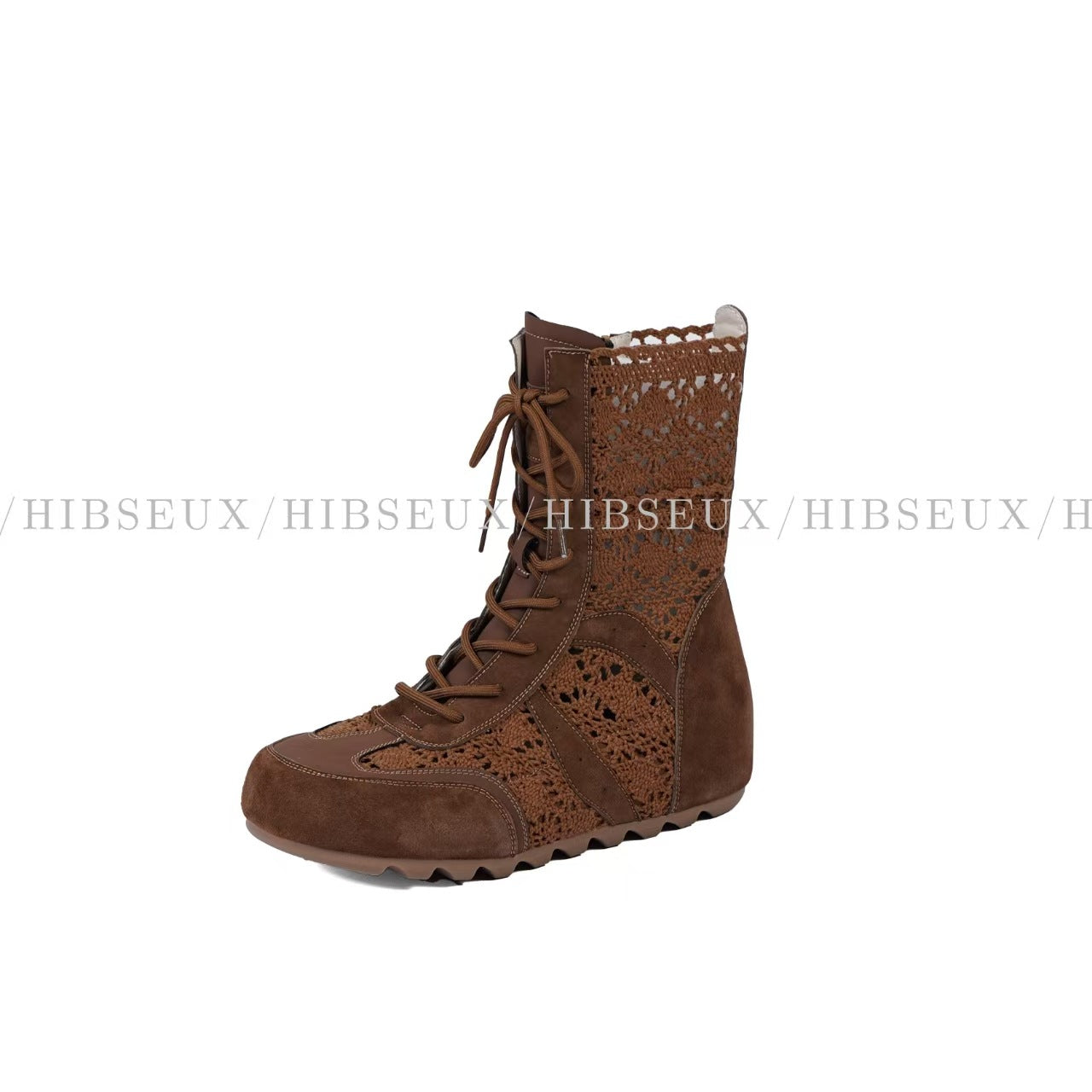 Women's Bottom German Training Hollow Out Breathable Women's Leather Boots