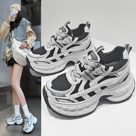 Women's Durian Platform Heightened Daddy Trendy Fashion Joker Sneakers