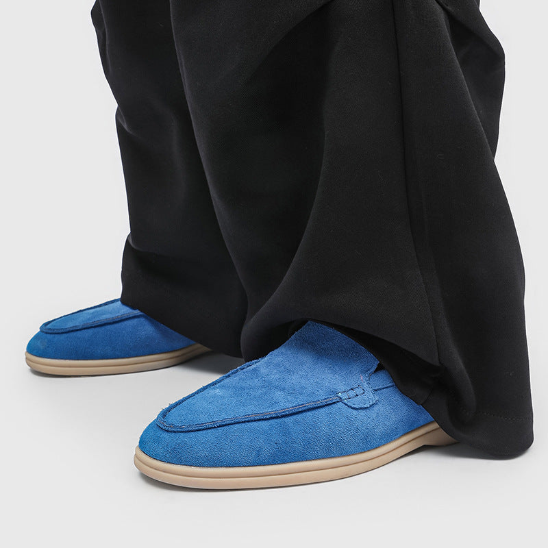 Men's Autumn Low-cut Suede Slip-on Matte Flat Bottom Slip Leather Shoes
