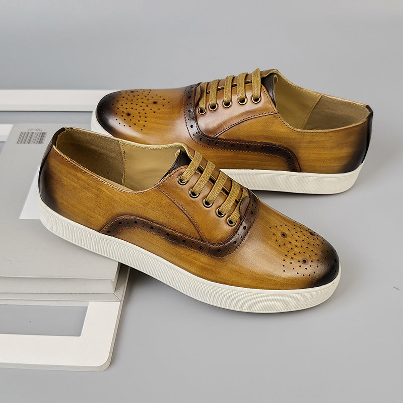 Trendy Beautiful Men's Genuine Pure Cowhide Men's Casual Leather Shoes