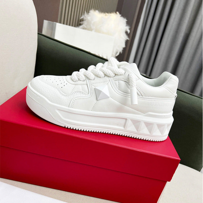 Women's & Men's Home Rivet Thick Bottom Heightened Easy Casual Shoes