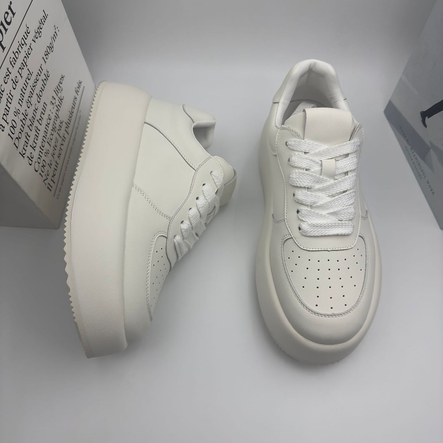 Men's Platform White Height Increasing Sports Korean Style Men's Board Shoes