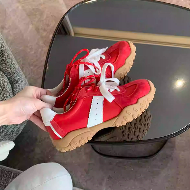 Women's Increasing Insole Invisible Stitching Round Toe Sneakers