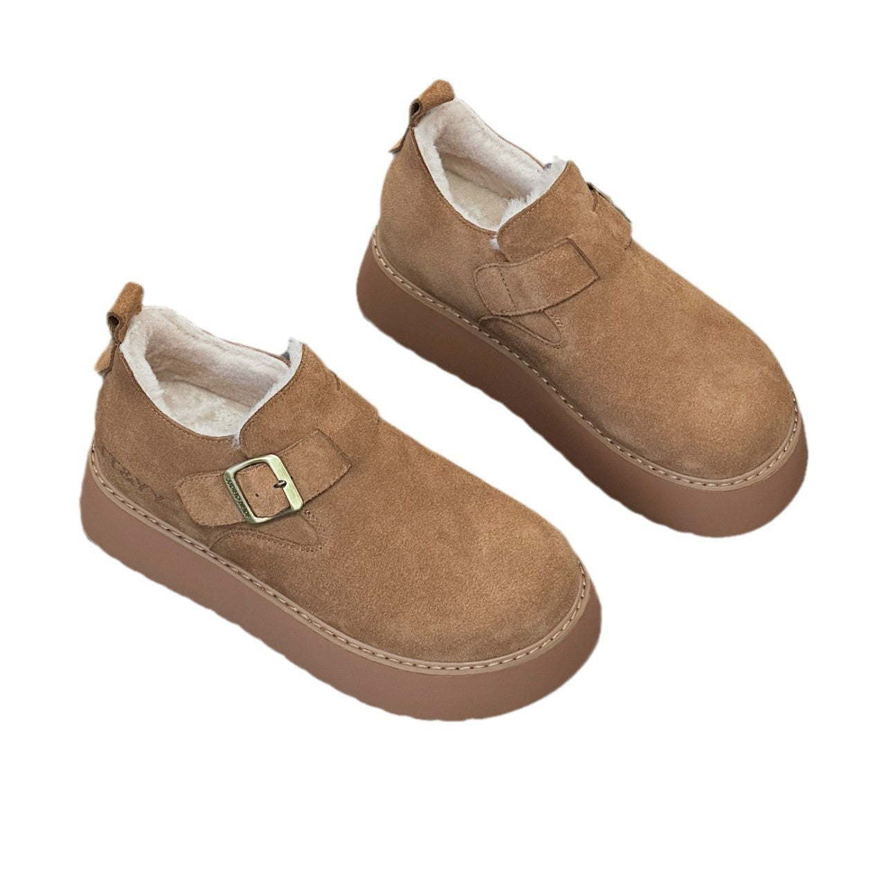Women's Thick-soled Winter Fleece-lined Slip-on Platform Warm Loafers