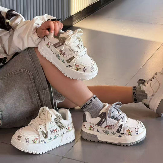 Children's Spring Cartoon Board Boys Medium Big Children's Sports Shoes
