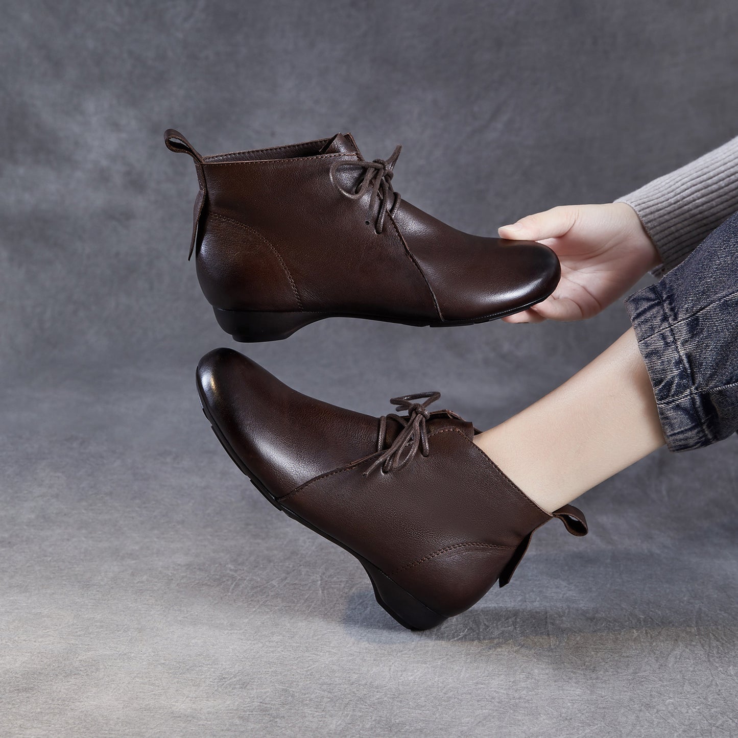Women's Retro Ankle Authentic Comfortable Soft Bottom Boots
