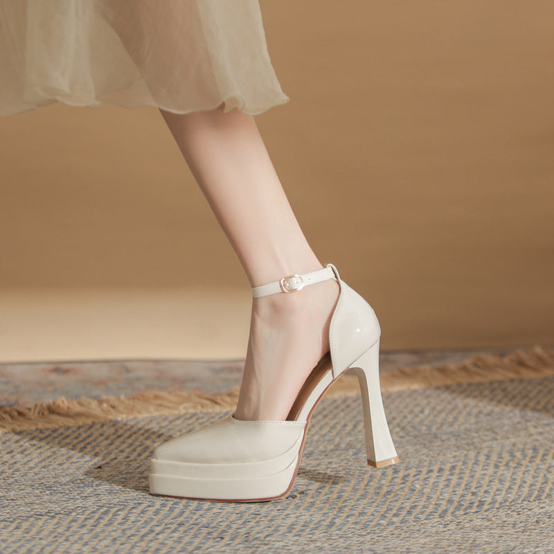 Women's Thick Hollow Waterproof Platform Super High Women's Fashion Shoes
