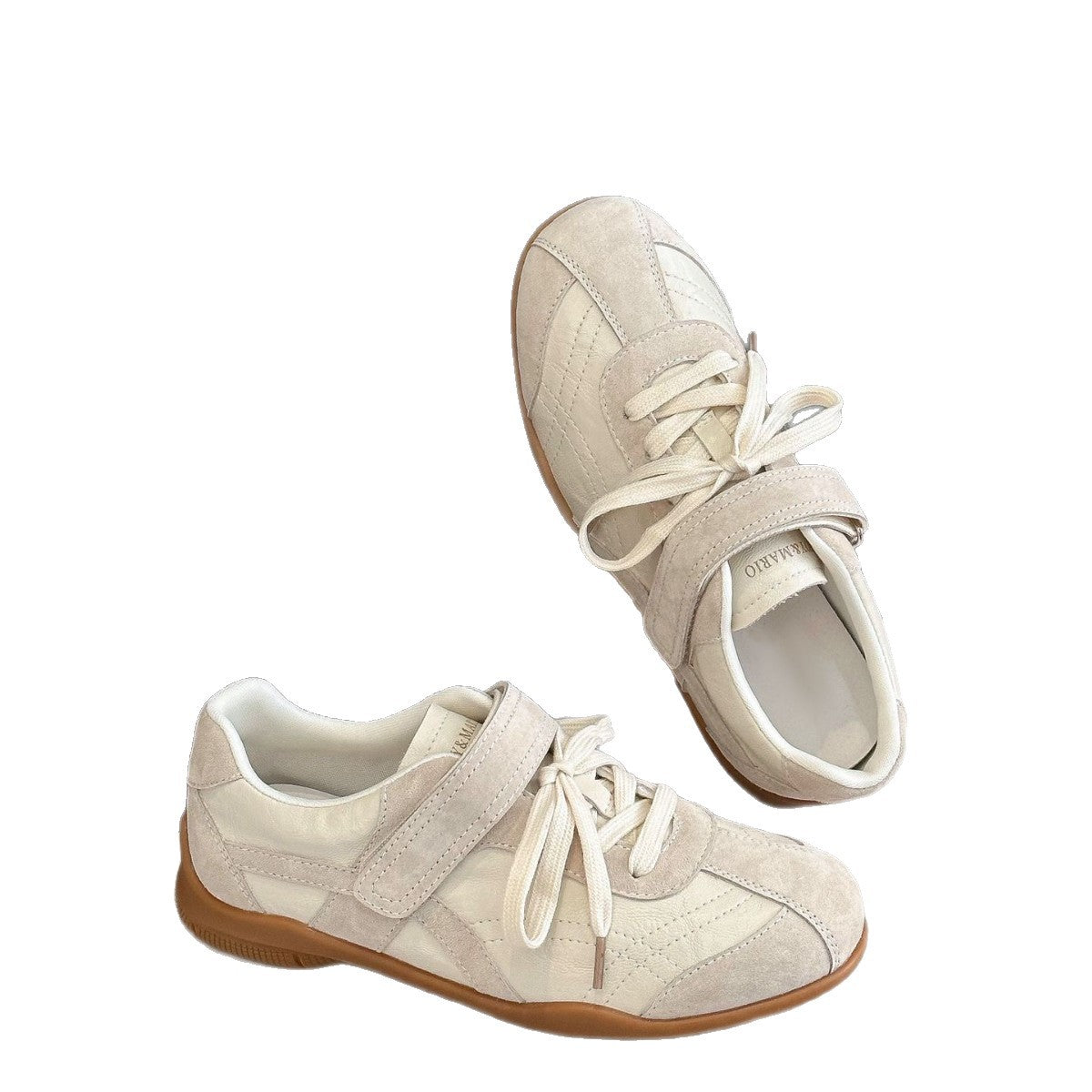 Korean Style Retro Lace Up Velcro German Training Women's Casual Shoes