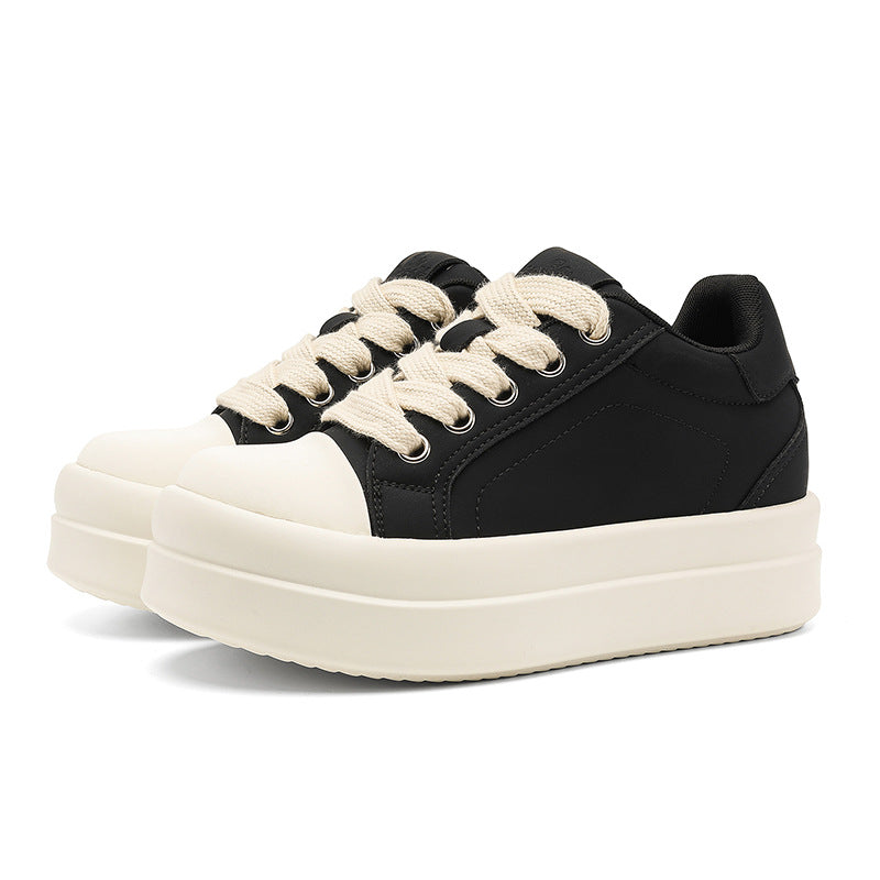 Women's & Men's Height Increasing Autumn Thick Bottom Versatile Mickey Big Head Casual Shoes