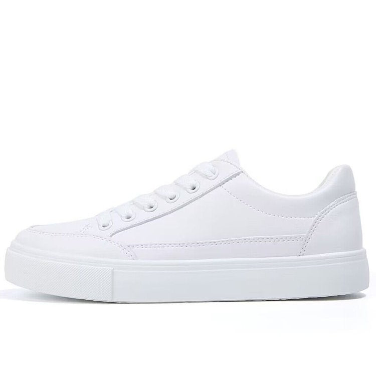 Women's Solid White Four Flat Board Casual Shoes