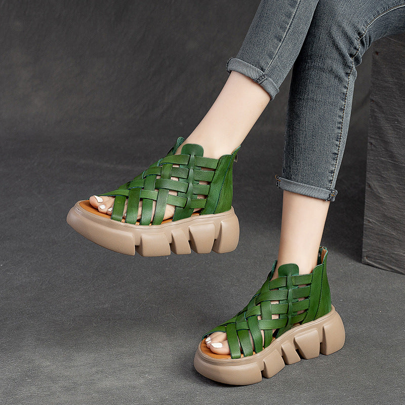 Women's Bottom Breathable Candy Color Comfortable Roman Sandals