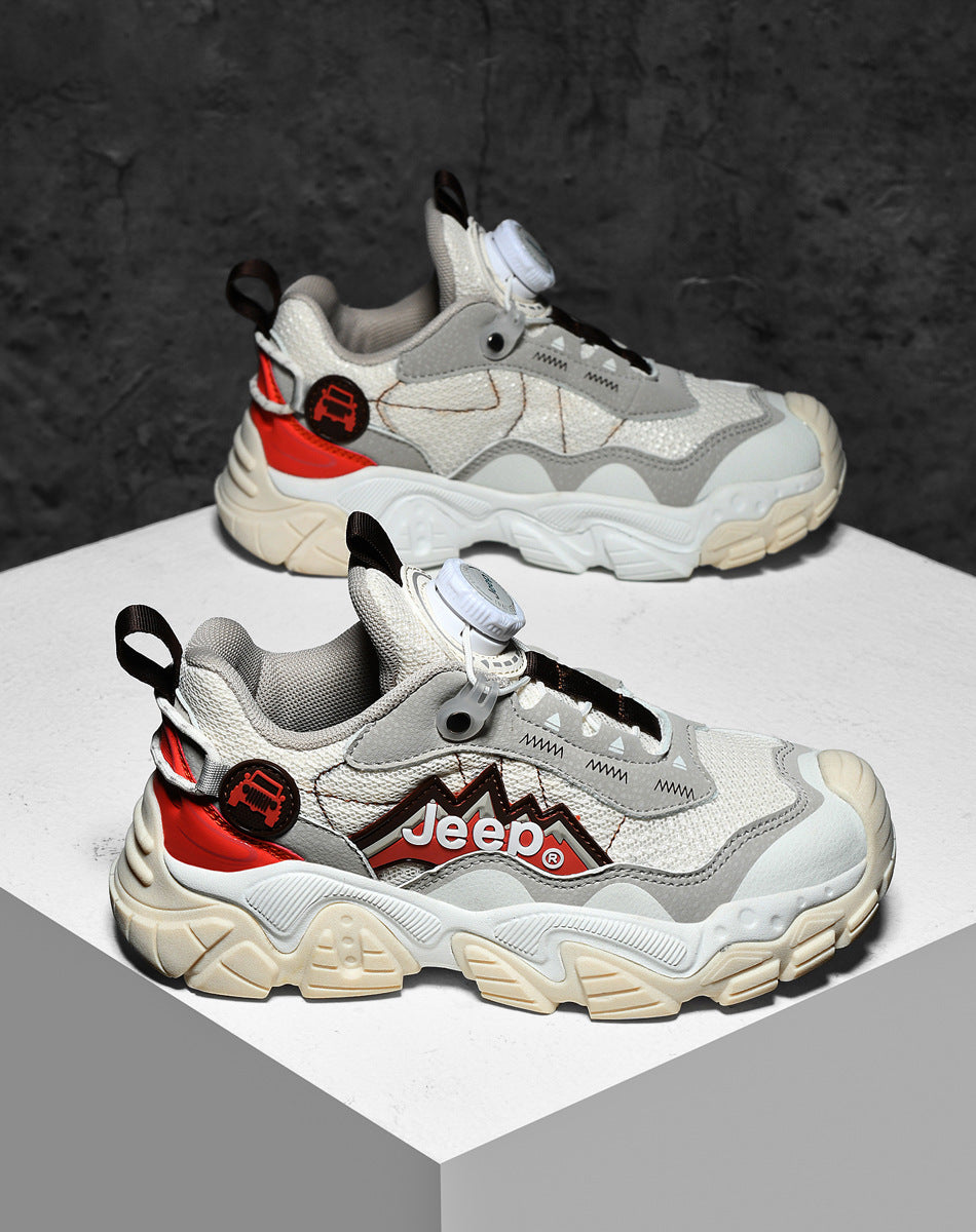 Men's & Children's Soft Bottom Spinning Button Running Children's Sports Shoes