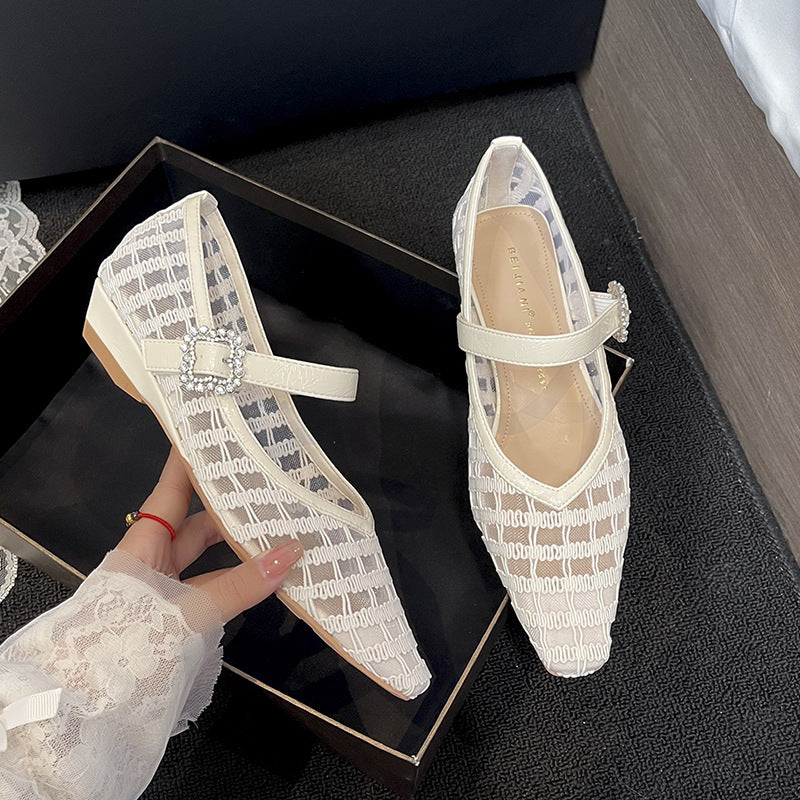 Women's Jane Wedge Small Square Toe Flat Women's Shoes