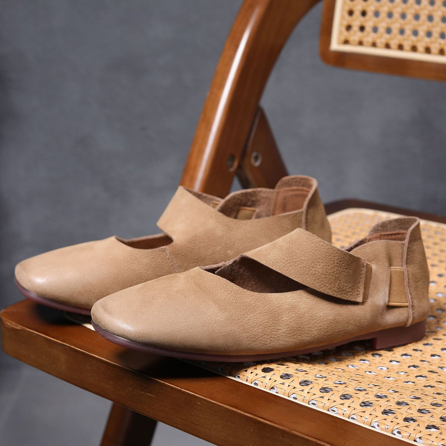 Women's Retro Mori Style Genuine Square Toe Soft Bottom Women's Shoes