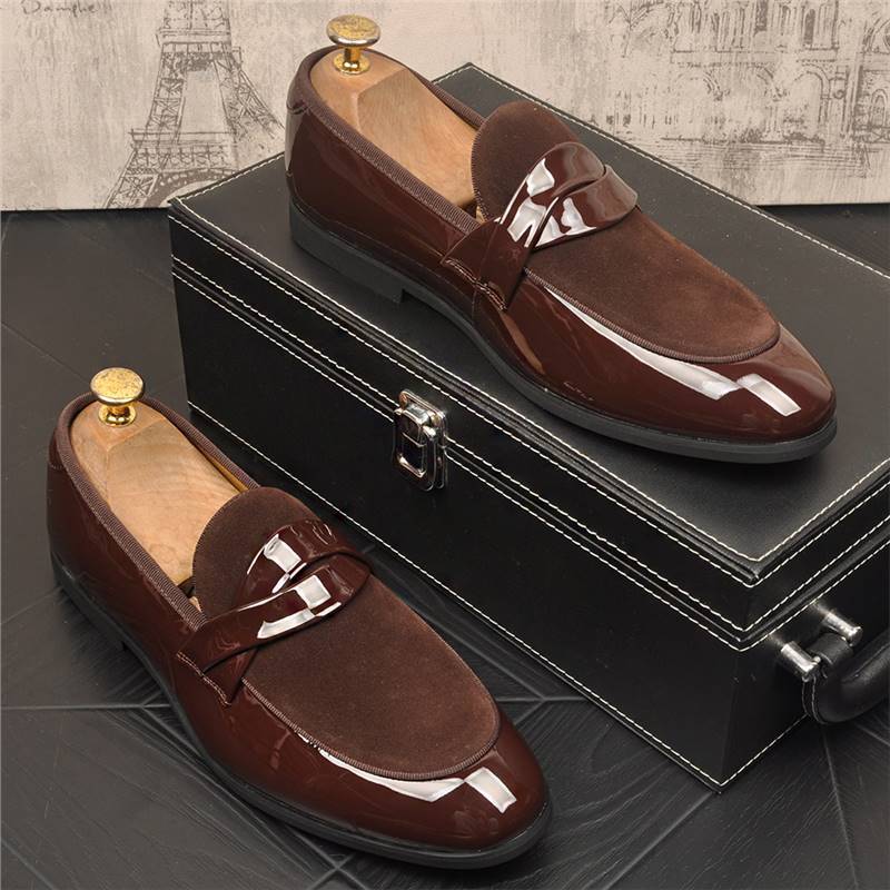 Men's Fashion Niche Design Bright Comfortable Matte Leather Shoes