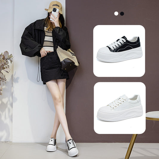 Women's Autumn White Platform Height Increasing Breathable Women's Casual Shoes