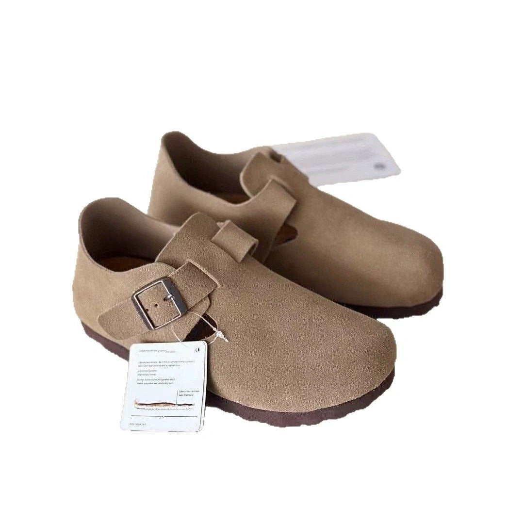 Women's Version Pure Cowhide Cork Closed Toe Lazy All-inclusive Women's Casual Shoes