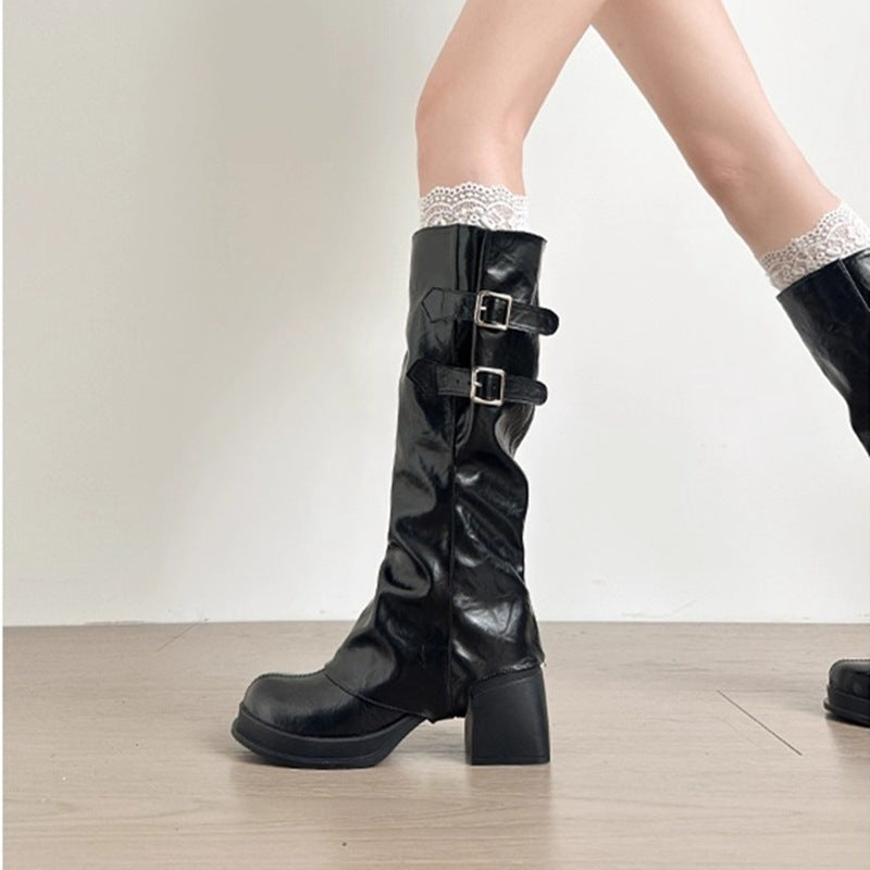 Women's Two-way Hot Style High-heeled Thigh Detachable Tall Knight Slimming Pants Women's Leather Boots