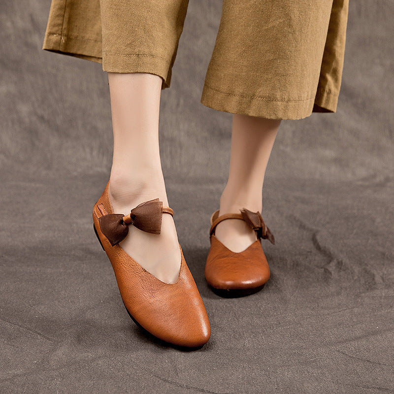 Women's Comfortable Soft Bottom Surface Cowhide Shallow Women's Casual Shoes