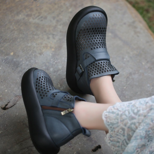Women's Of Cowhide Bread Bottom Very Comfortable Hollow Are Too Large Women's Casual Shoes
