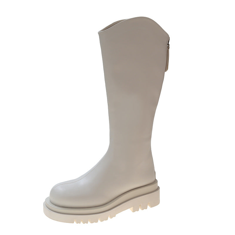 Female Fleece-lined Platform Widened Large Tube Circumference Fat Boots